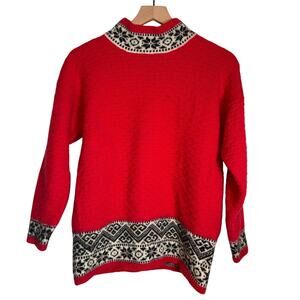 VINTAGE GAP 100% Wool 90s Fair Aisle mock neck ski Christmas sweater S